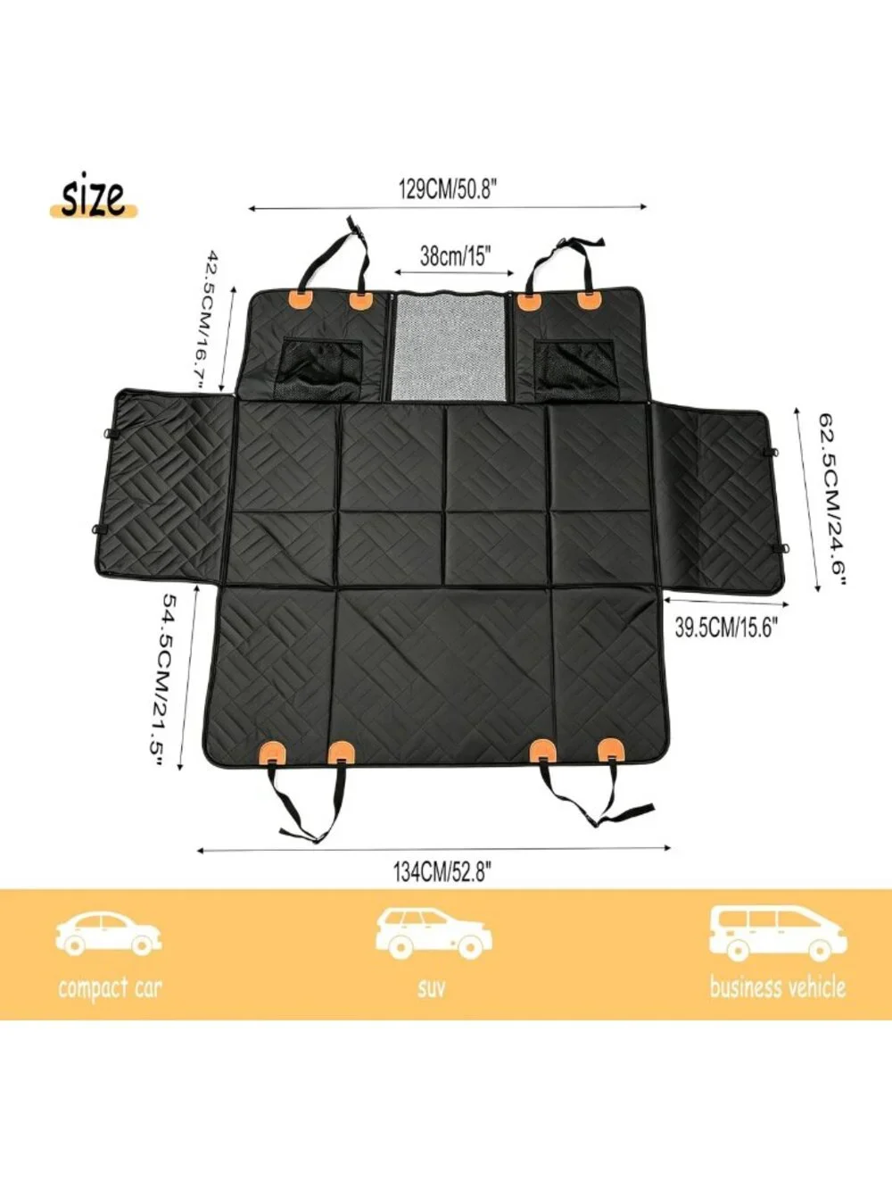 Heavy Duty Dog Car Hammock - Waterproof, Scratch-Resistant Pet Mat with Toys
